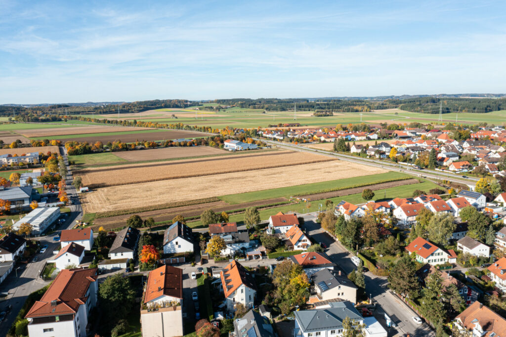 Foto des Areals des Neues Kreuzlinger Feld aus Vogelperspektive im westen Germerings